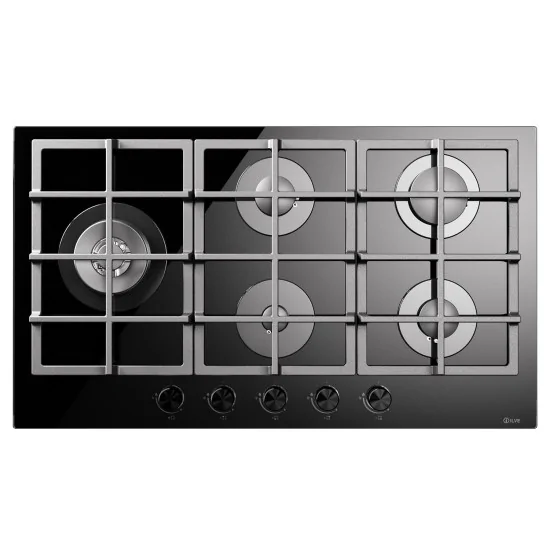 ilve HCG90SCK Gasherd aus gehärtetem Glas