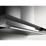 Elica meteorite Cappa Aspirante a Parete, Inox e Vetro Nero, 120 cm