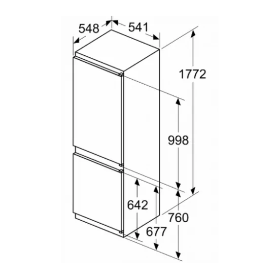 bosch KIN865SE0 Combiné réfrigérateur-congélateur encastrable 177,2 x 54,1 cm charnière coulissante