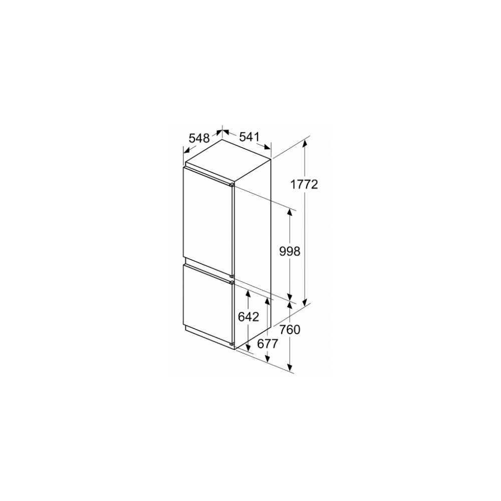 bosch KIN865SE0 Einbau-Kühl-Gefrierkombination 177,2 x 54,1 cm Ausziehbare Scharniere