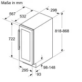 Siemens Unterbau-Weinkeller für 21 Flaschen, 81,8 x 29,8 cm