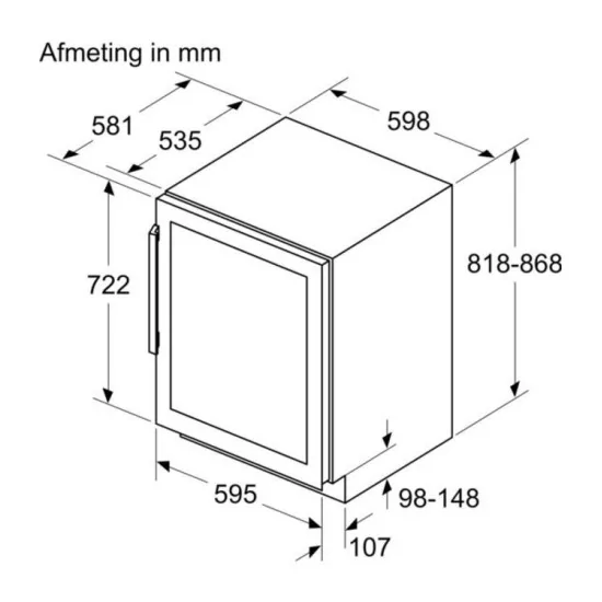 Siemens KU21WAHG0 Wine Undercounter wine cellar 44 bottles two separate temperature zones
