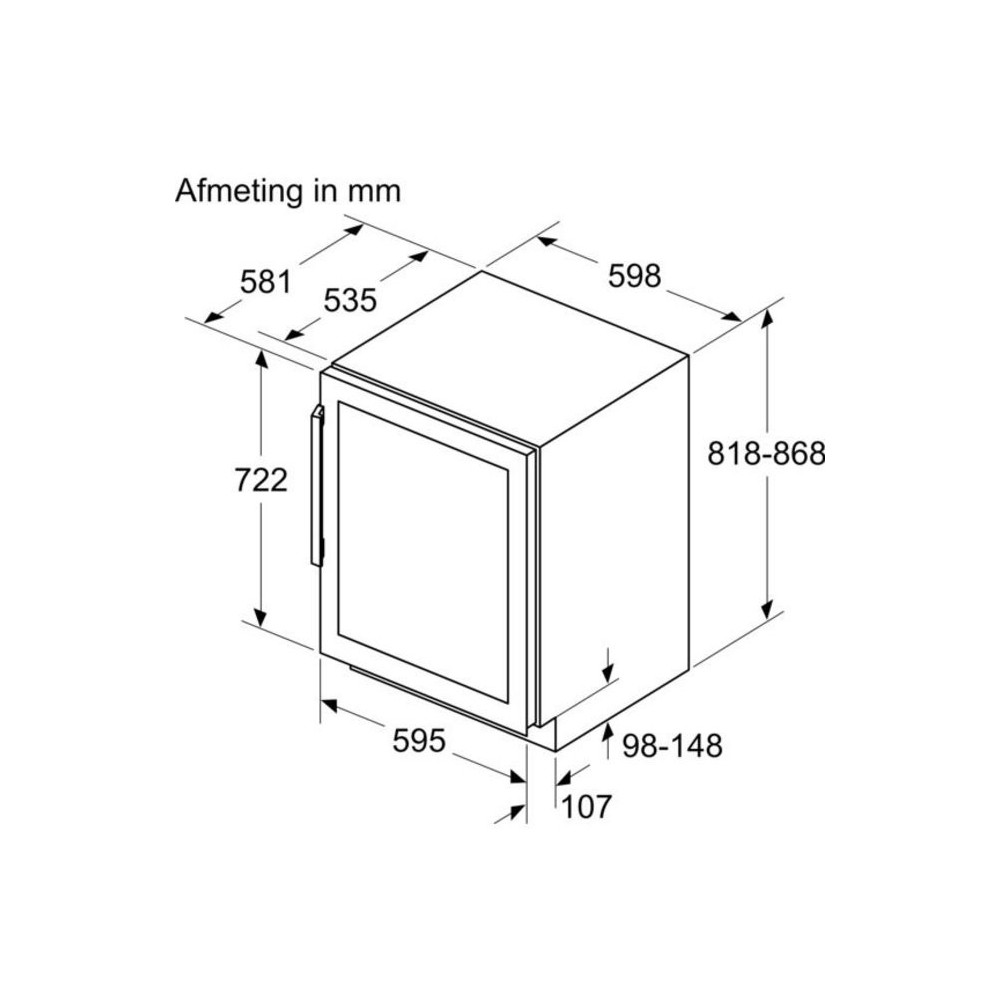 Siemens KU21WAHG0 Wein Untertisch-Weinkeller 44 Flaschen zwei getrennte Temperaturzonen