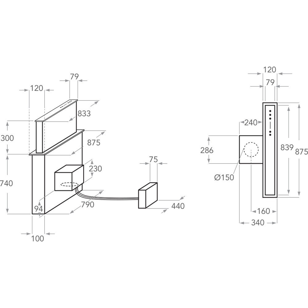 kitchenaid KEBDS90020 HOTTE ASPIRANTE 90 CM
