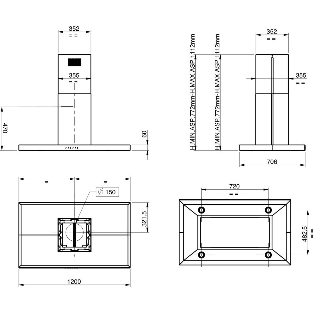 kitchenaid KEIPP12020 CAPPA A ISOLA 120 CM
