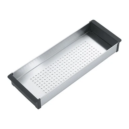 Satin-finish stainless steel perforated tray 112.0394.981
