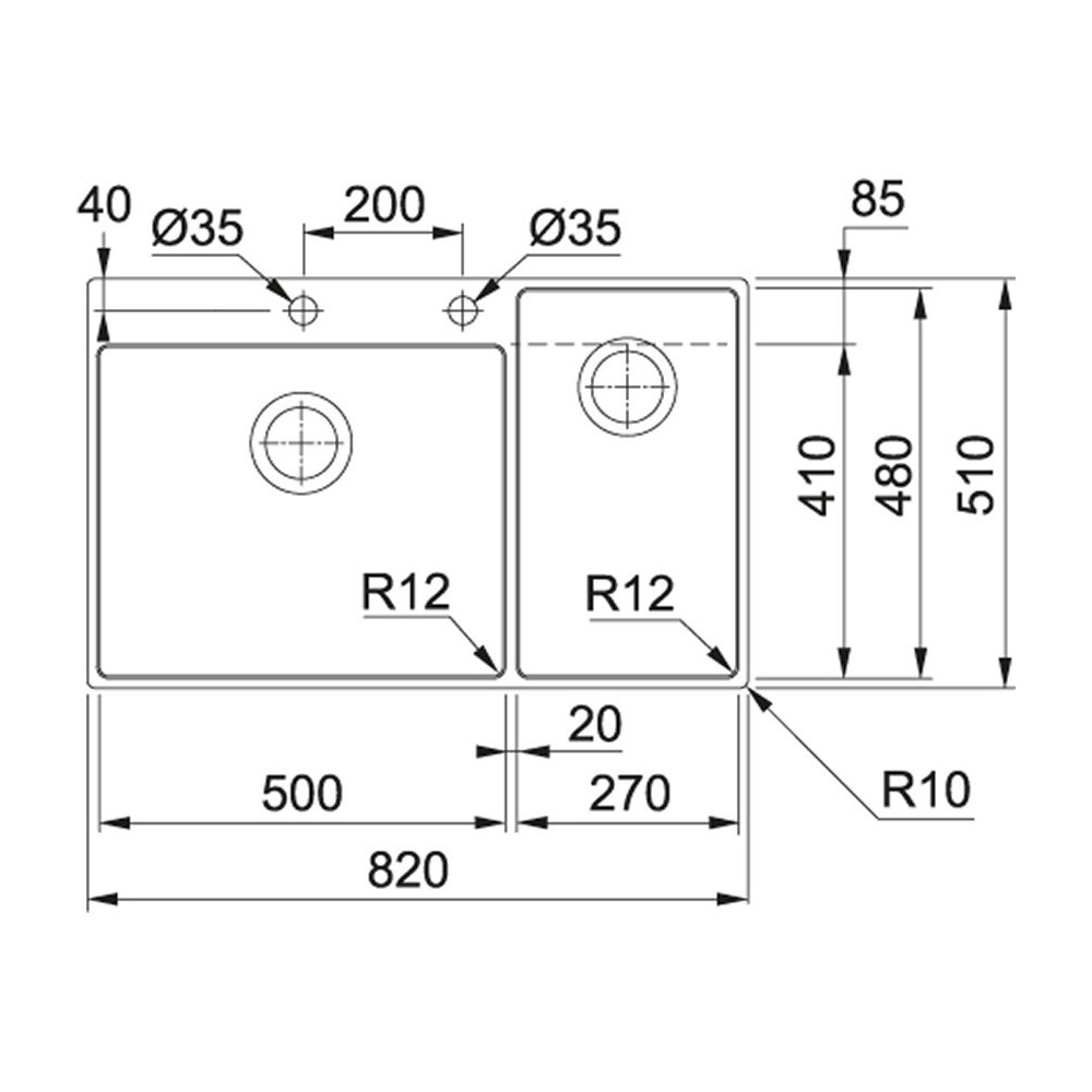 Franke Box Center BXX 220-50-27