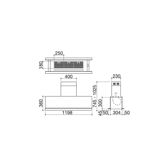 Cappa Mood isola modulo da 120