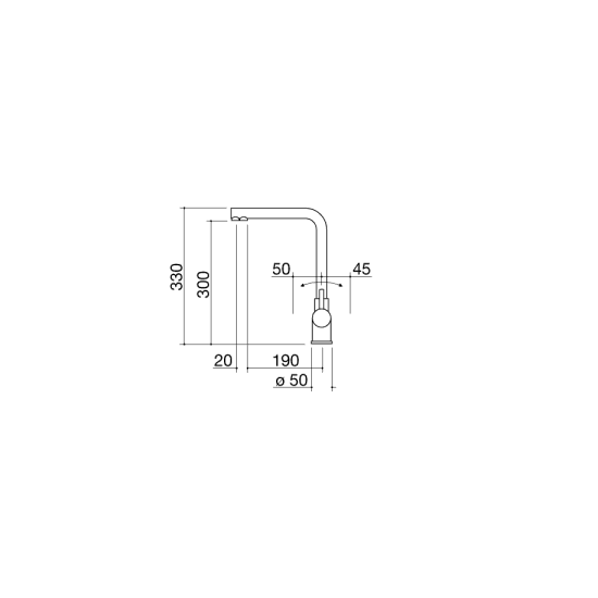 Barazza 1RUBMGL GLASS 3-WAY MIXER TAP