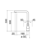 Barazza 1RUBMGL 3-WEGE-MISCHBATTERIE AUS GLAS