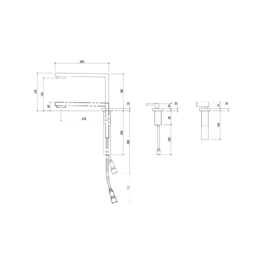 Barazza 1RUBMZK Miscelatore cucina sottofinestra kit abbattibile - inox satinato