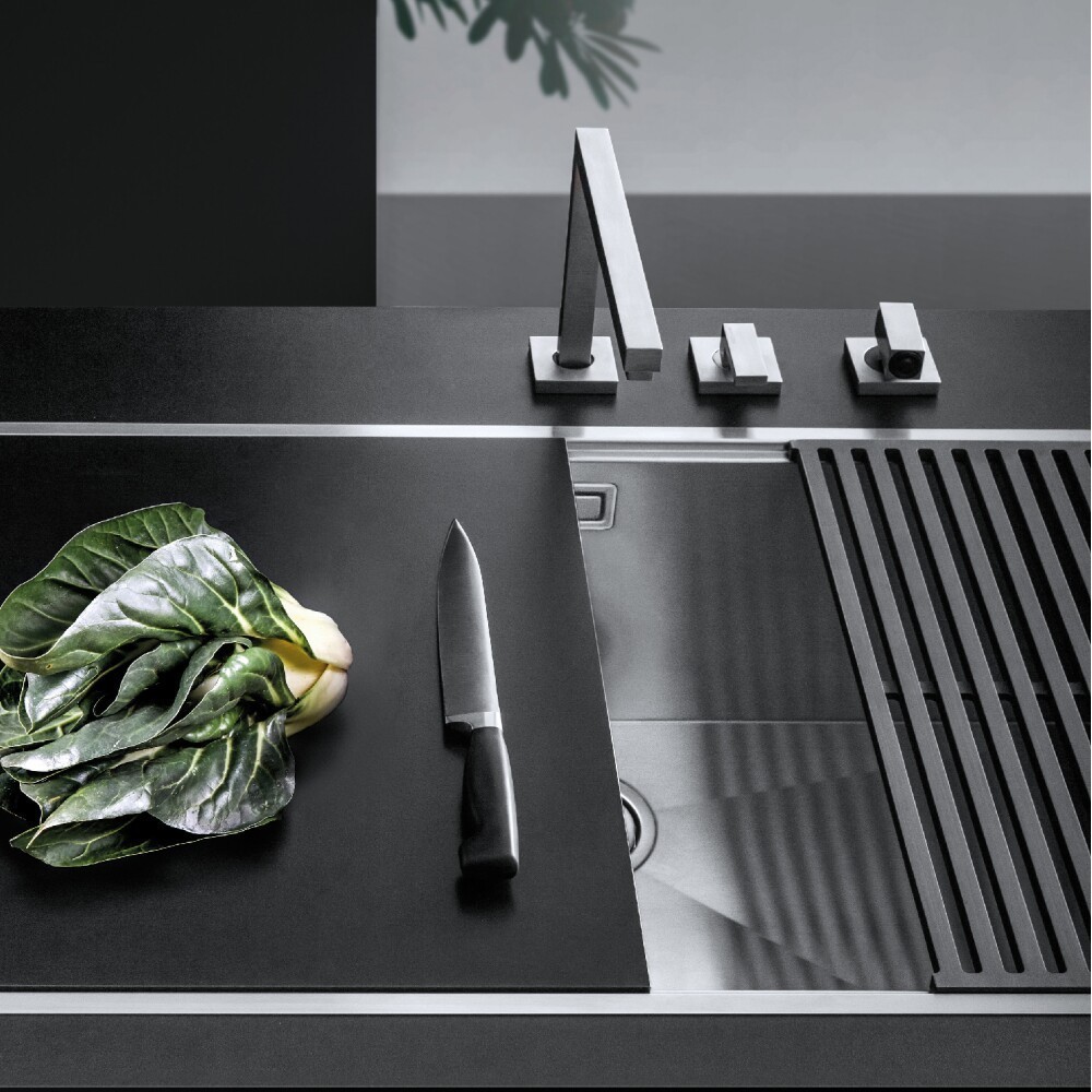 Barazza 1RUBMZK Foldable under-window kitchen mixer kit - satin stainless steel