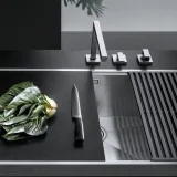 Barazza 1RUBMZK Foldable under-window kitchen mixer kit - satin stainless steel