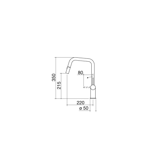 Barazza 1RUBEVDK EVO SHOWER MIXER TAP BLACK WITH PULL-OUT SHOWER WITH DOUBLE SPRAY