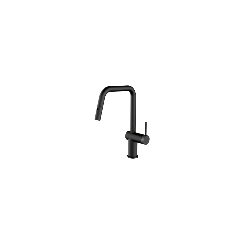 Barazza 1RUBEVDK EVO SHOWER MIXER TAP BLACK WITH PULL-OUT SHOWER WITH DOUBLE SPRAY