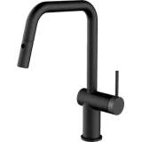 Barazza 1RUBEVDK EVO SHOWER MIXER TAP BLACK WITH PULL-OUT SHOWER WITH DOUBLE SPRAY