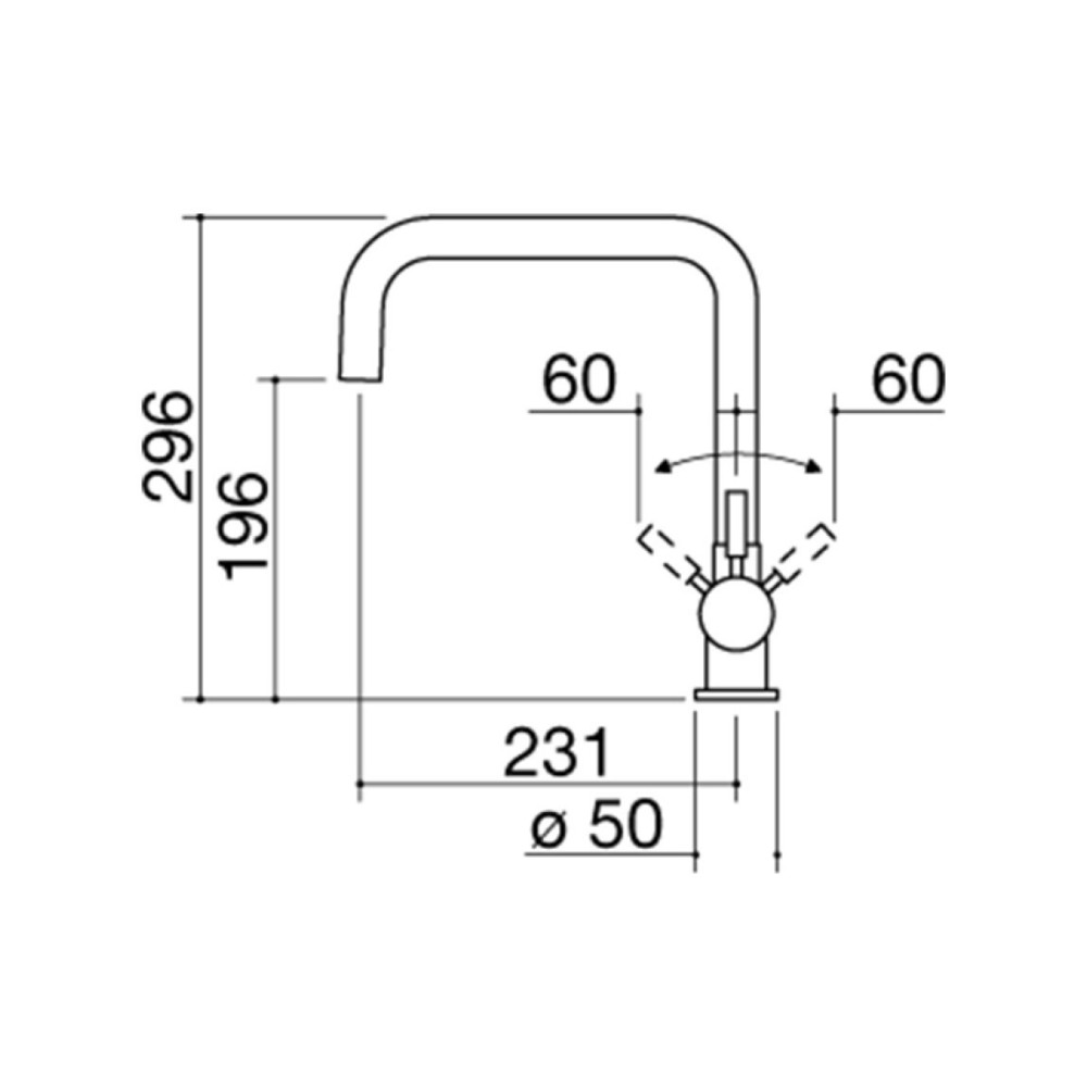 Barazza 1RUBESS Miscelatore cucina monocomando inox satinato