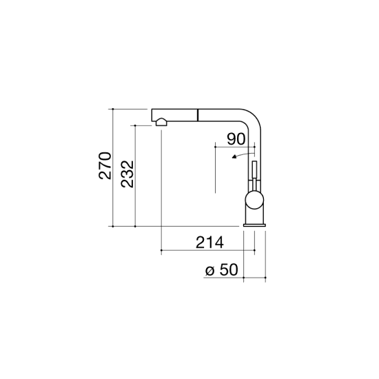 Barazza 1RUBMSTDV VINTAGE STEEL SHOWER MIXER TAP WITH PULL-OUT SHOWER