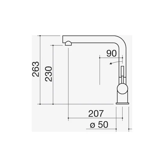 Barazza 1RUBMST Miscelatore cucina inox satinato