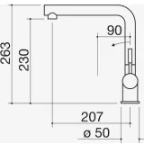 Barazza 1RUBMST Satin stainless steel kitchen mixer