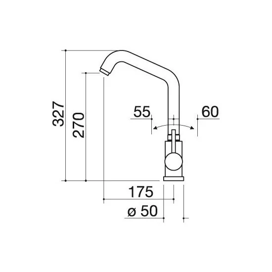 Barazza 1RUBMS2 Satin stainless steel kitchen mixer