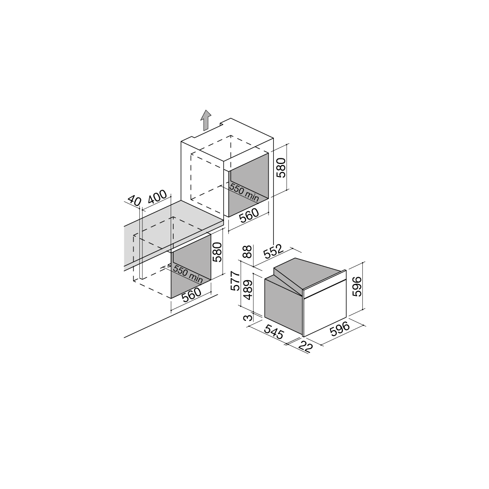 Barazza 1FCYPN EINBAUBACKOFEN 60