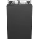 Dishwasher, Universal, Built-in total concealed, 45 cm, Black, E