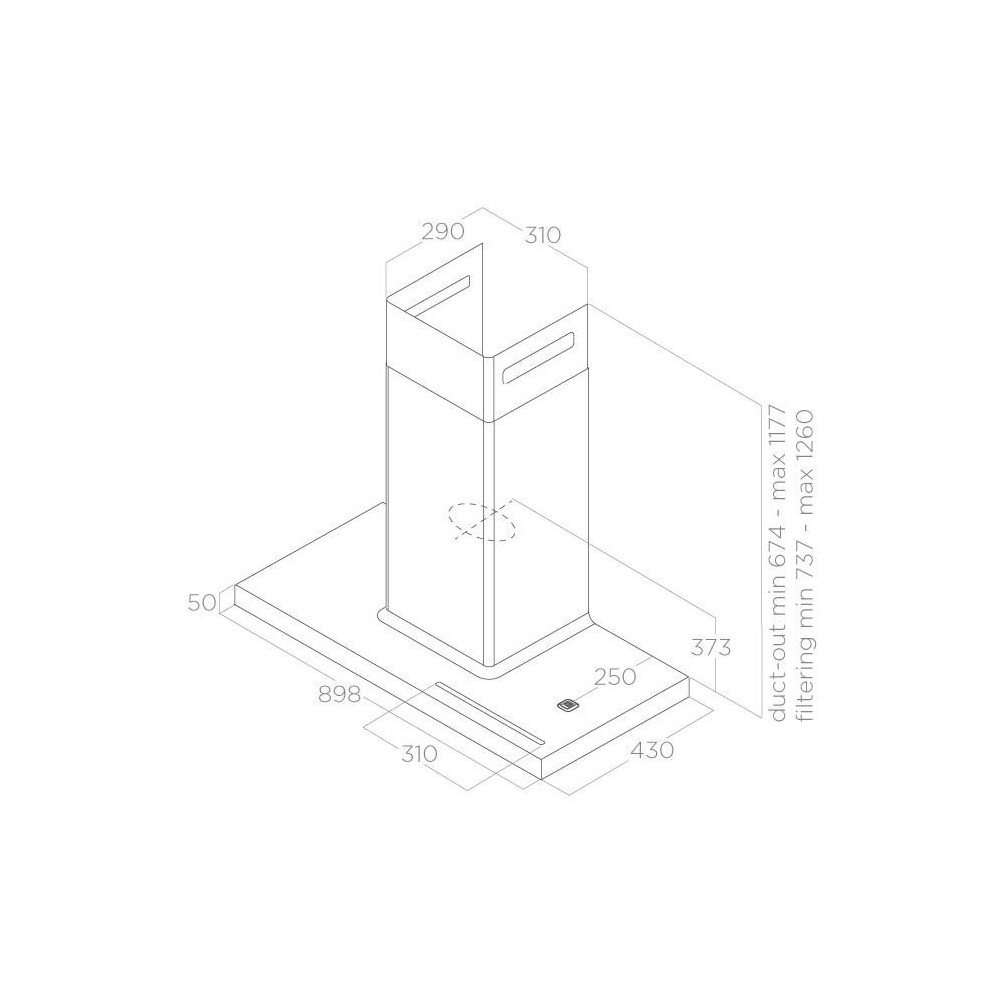 Cappa a parete Elica BIO da 90 cm: design naturale e prestazioni elevate