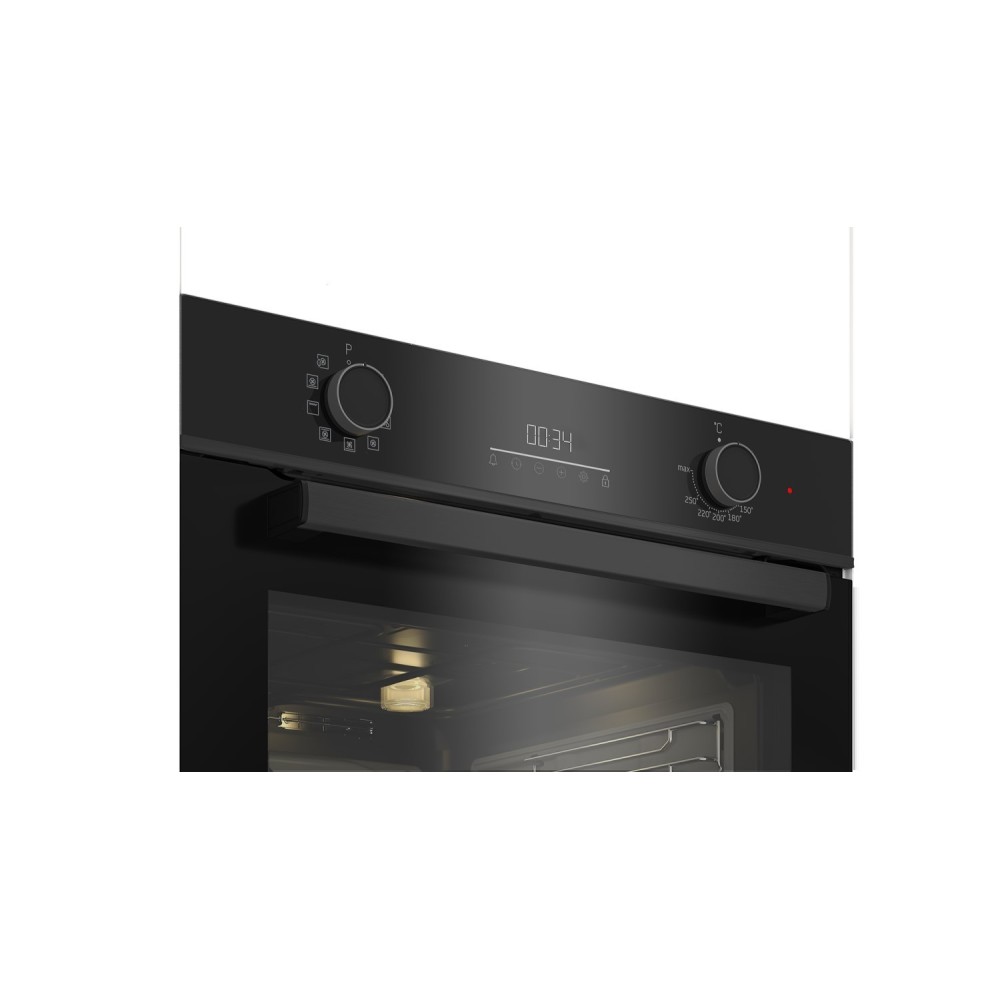 Four multifonctionnel avec 9 fonctions de cuisson Cristal noir et acier inoxydable foncé