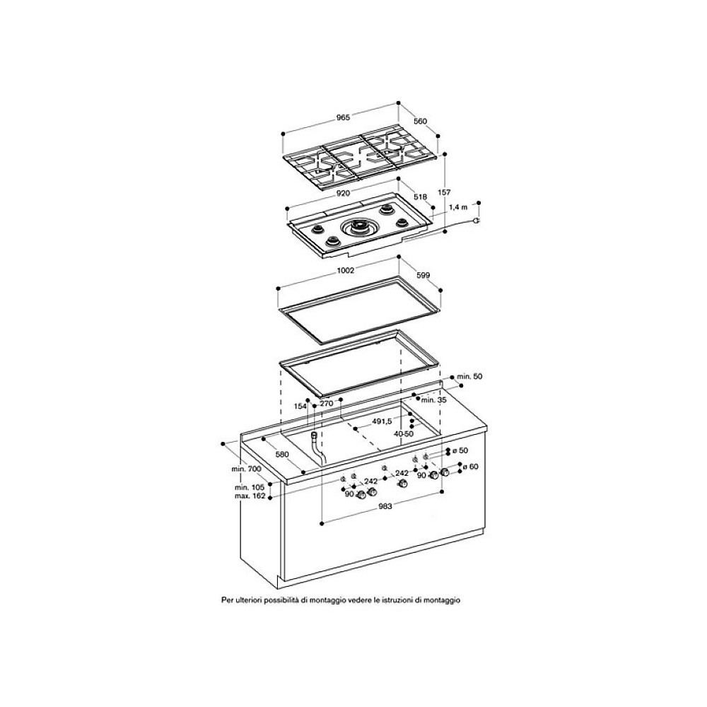 Gaggenau CG492111F Table de cuisson à gaz série 400
