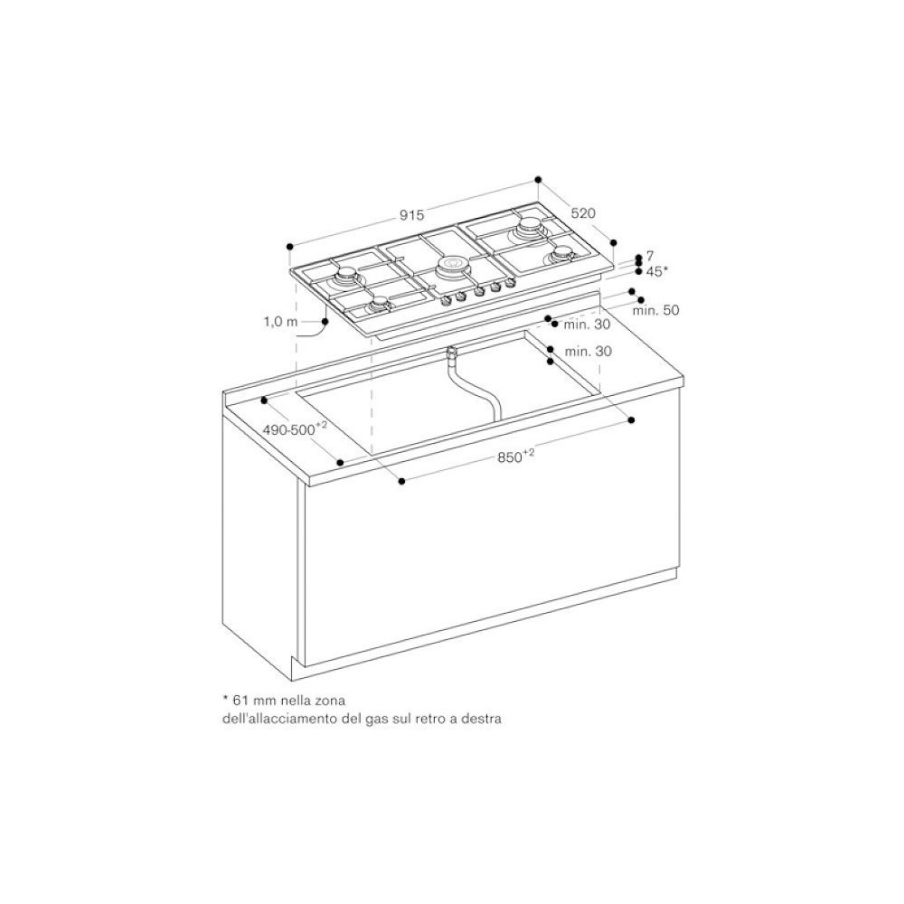 Gaggenau CG291210 Table de cuisson à gaz série 200CG 291