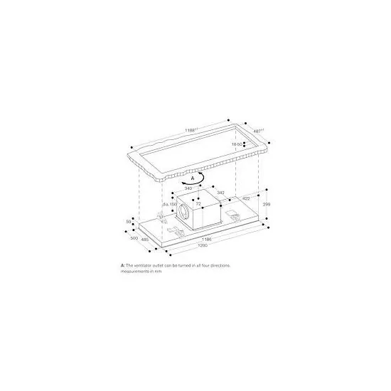 Gaggenau AC250121: Cappa a Soffitto Plug & Play, Ricircolo o Estrazione - 120 cm