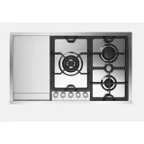 Ilve HCPT95FD Stainless steel flush-mount hob with 5 gas burners, teppanyaky plate