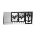 120 cm stainless steel gas hob with frame flush with top