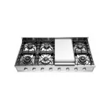 Ilve Professional Plus stainless steel hob with 120 cm free-standing frytop