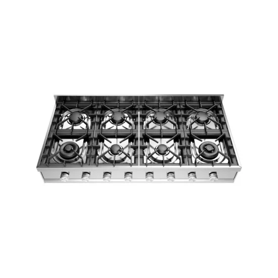 Ilve Professional Plus 8 burner stainless steel hob 120 cm freestanding