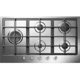 Ilve Gaskochfeld, Edelstahl 90 cm, 5 seitlicher Wok links