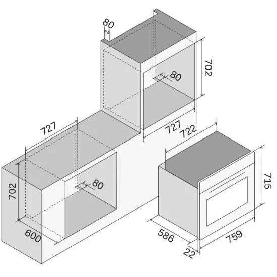 ILVE OV30PMT3/SS 电烤箱 30 英寸，114 升，不锈钢，320°C，触摸 TFT | Duegstore.com