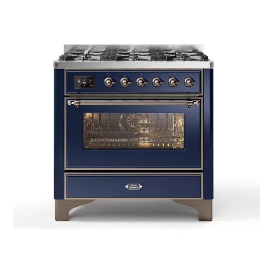 ILVE M09N – Frei stehende Kochstelle 90 cm, 5 konfigurierbare Versionen (Gas/Induktion), Elektrobackofen mit TFT-Touchdisplay