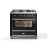 ILVE M09N – Frei stehende Kochstelle 90 cm, 5 konfigurierbare Versionen (Gas/Induktion), Elektrobackofen mit TFT-Touchdisplay