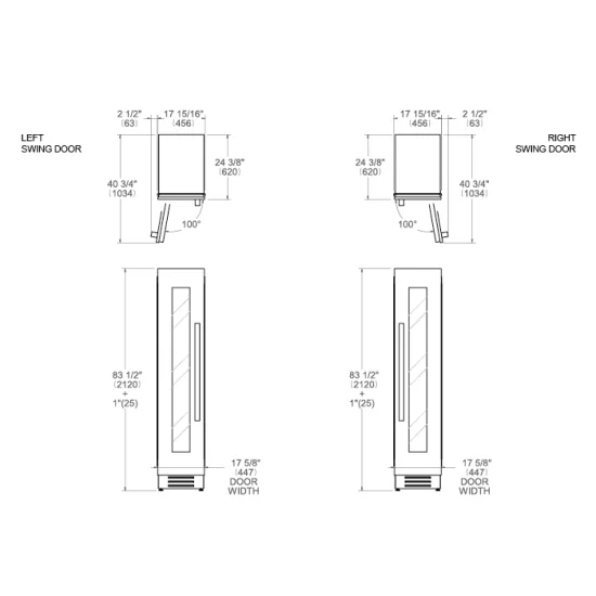 "Vini Incasso Porta a DX Bertazzoni от 212 см"