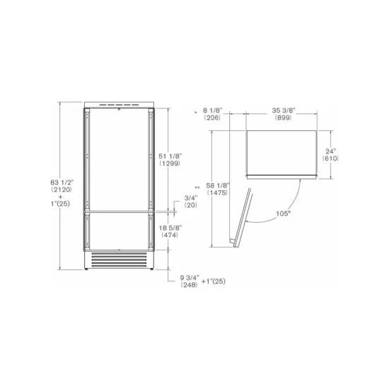 Bertazzoni 冰箱H 205 L 90厘米