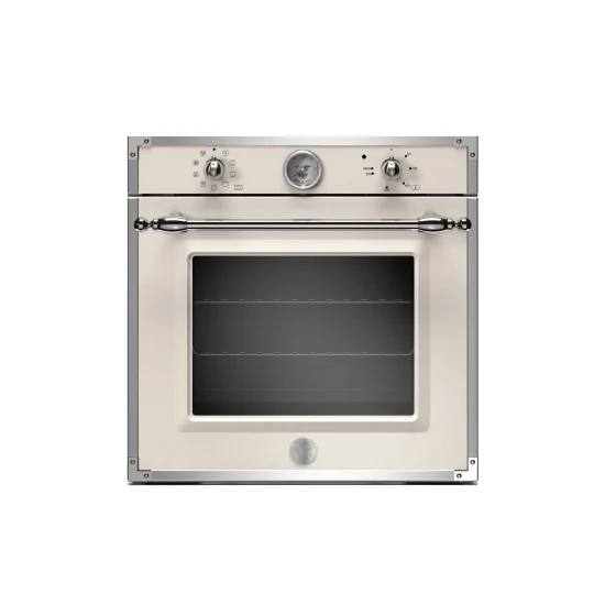 Forno da incasso 60 cm elettrico, 9 funzioni con orologio Avorio/Inox Serie Heritage