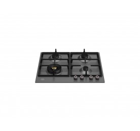 Table de cuisson à gaz de 60 cm noire avec côté wok de 4 kw Série professionnelle