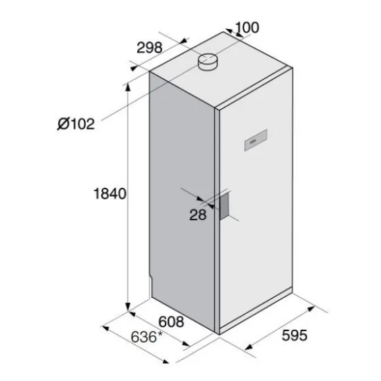Asko DC7784VS Edelstahl-Schrankschrank, belüftet, 184 cm, 16m Legen