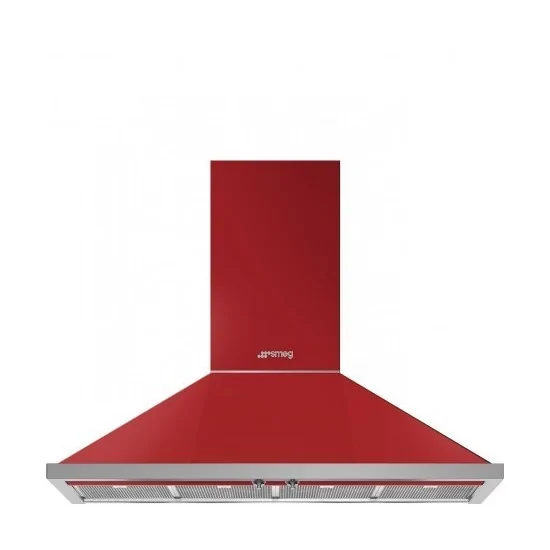 Smeg KPF12RD : Hotte aspirante murale décorative Portofino 120cm - Steel Red.