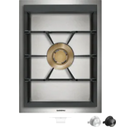 Wok 400 series gas cooktop, LPG, 38 cm, brass burner, Vario stainless steel frame, fully electronic control, without knob
