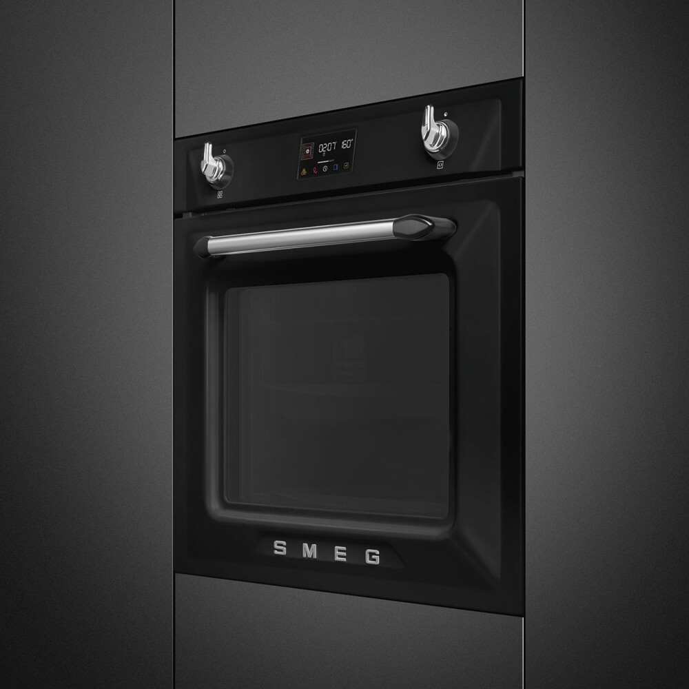 Smeg SOP6902S2PN 强制空气披萨烤箱、Pyro 蒸汽和组合蒸汽 - 60 厘米黑色