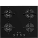 Plaque de cuisson gaz encastrable PV164B3 60 cm noire par Smeg