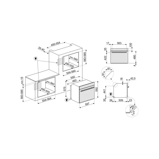 Fournace Smeg SO6604S4PNR Chariot combiné 60 cm |MISUMI